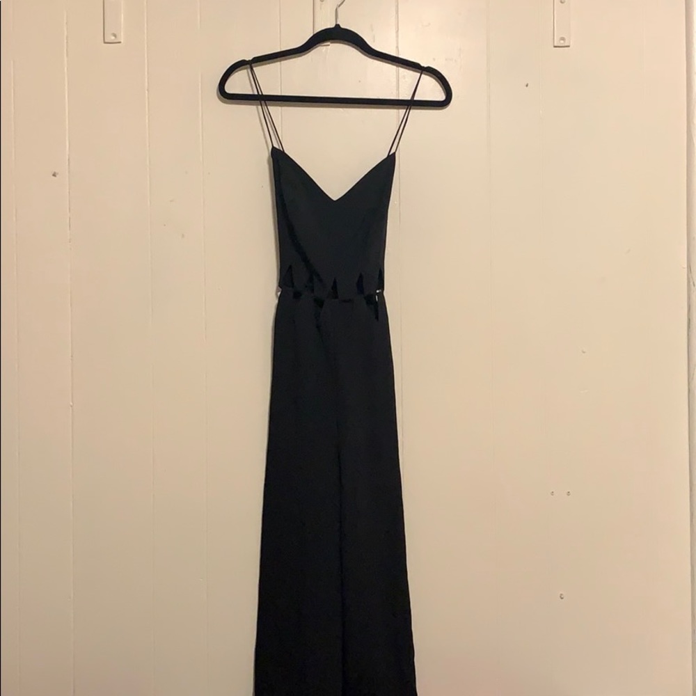 ASOS black wide leg jumpsuit with cutouts